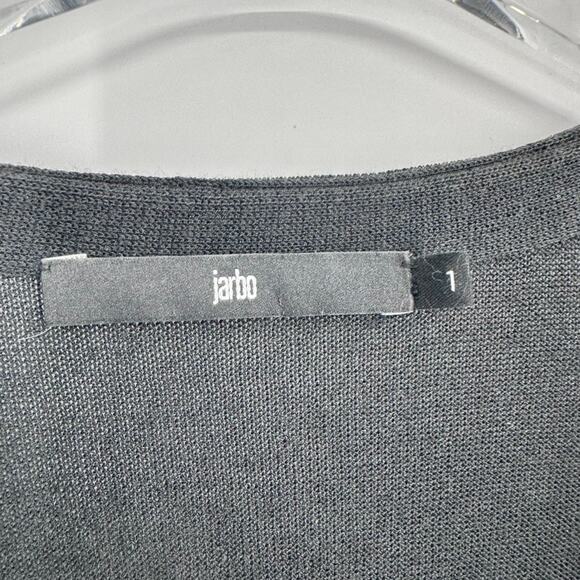 Jarbo Sweater Small Black 1 Cardigan Cotton Knit Hidden Button - Picture 7 of 7